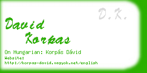 david korpas business card